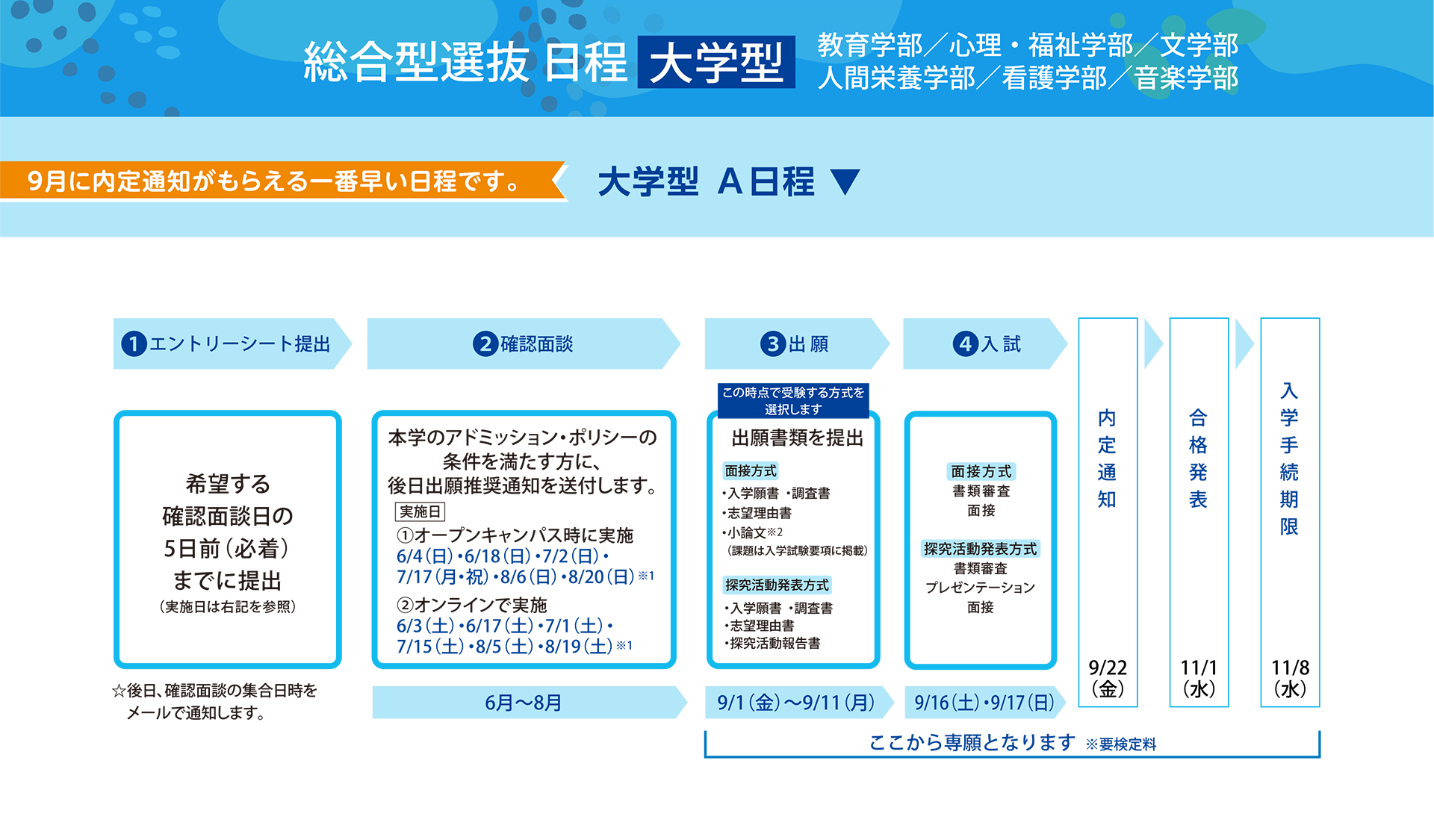 総合型選抜 日程 大学型 A日程