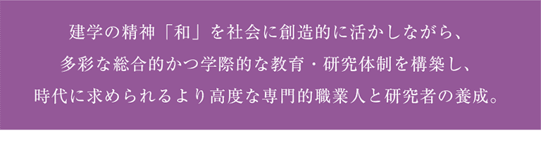 建学の精神「和」を社会に創造的に活かしながら